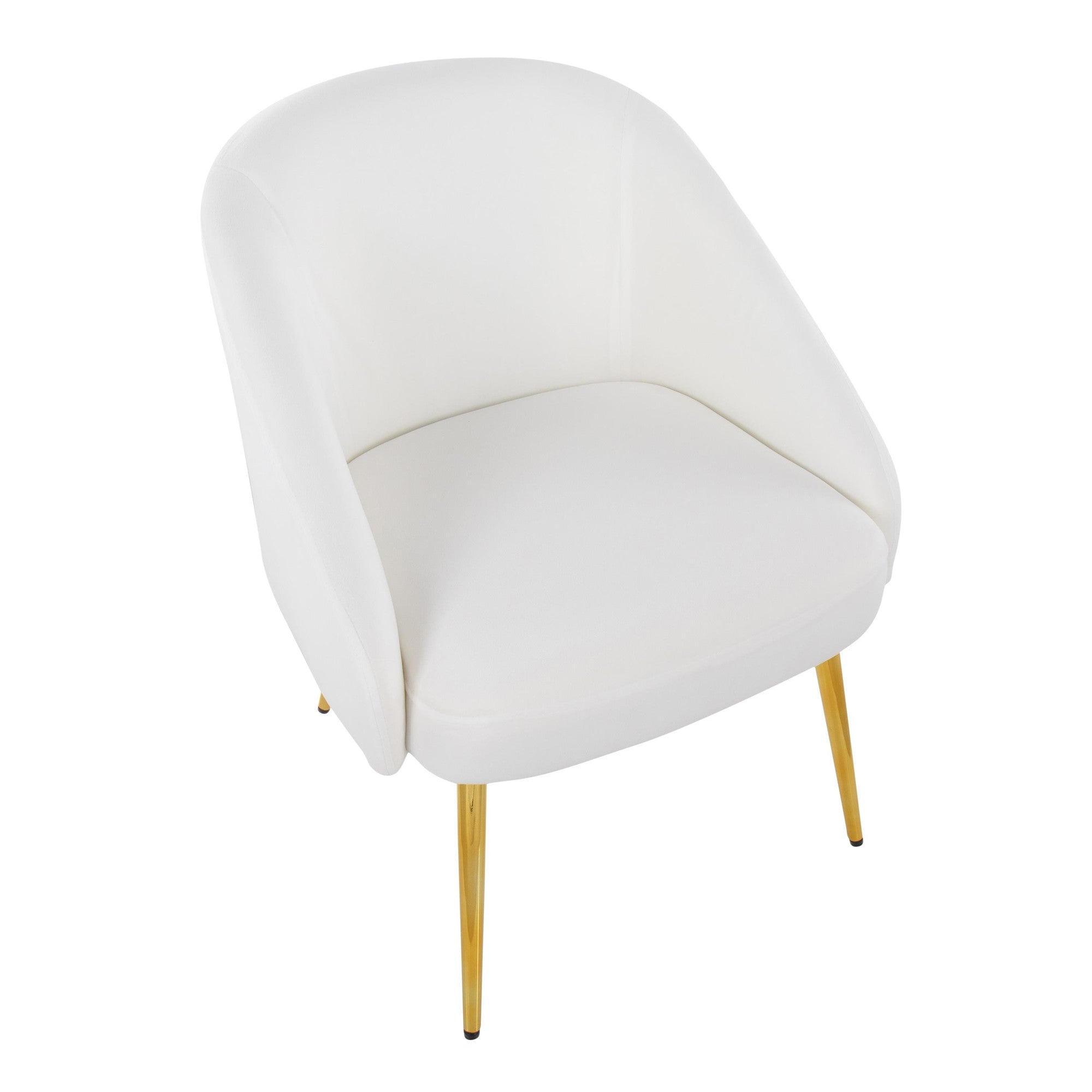 Shiraz Chair - Gold Metal, White Velvet