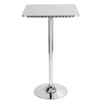 Bistro Square Bar Table - Silver Metal