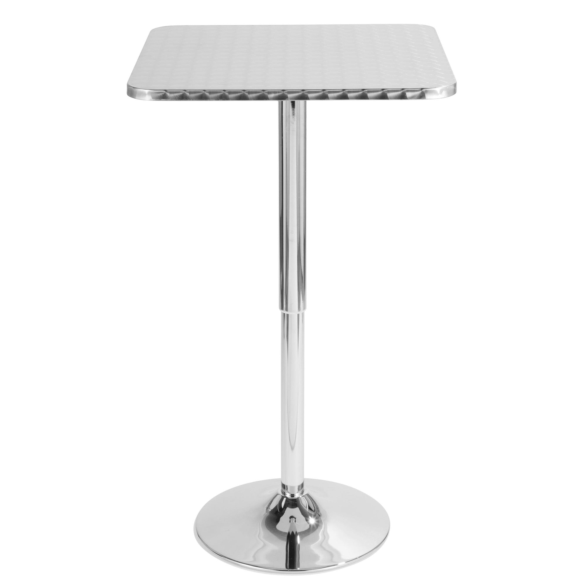 Bistro Square Bar Table - Silver Metal