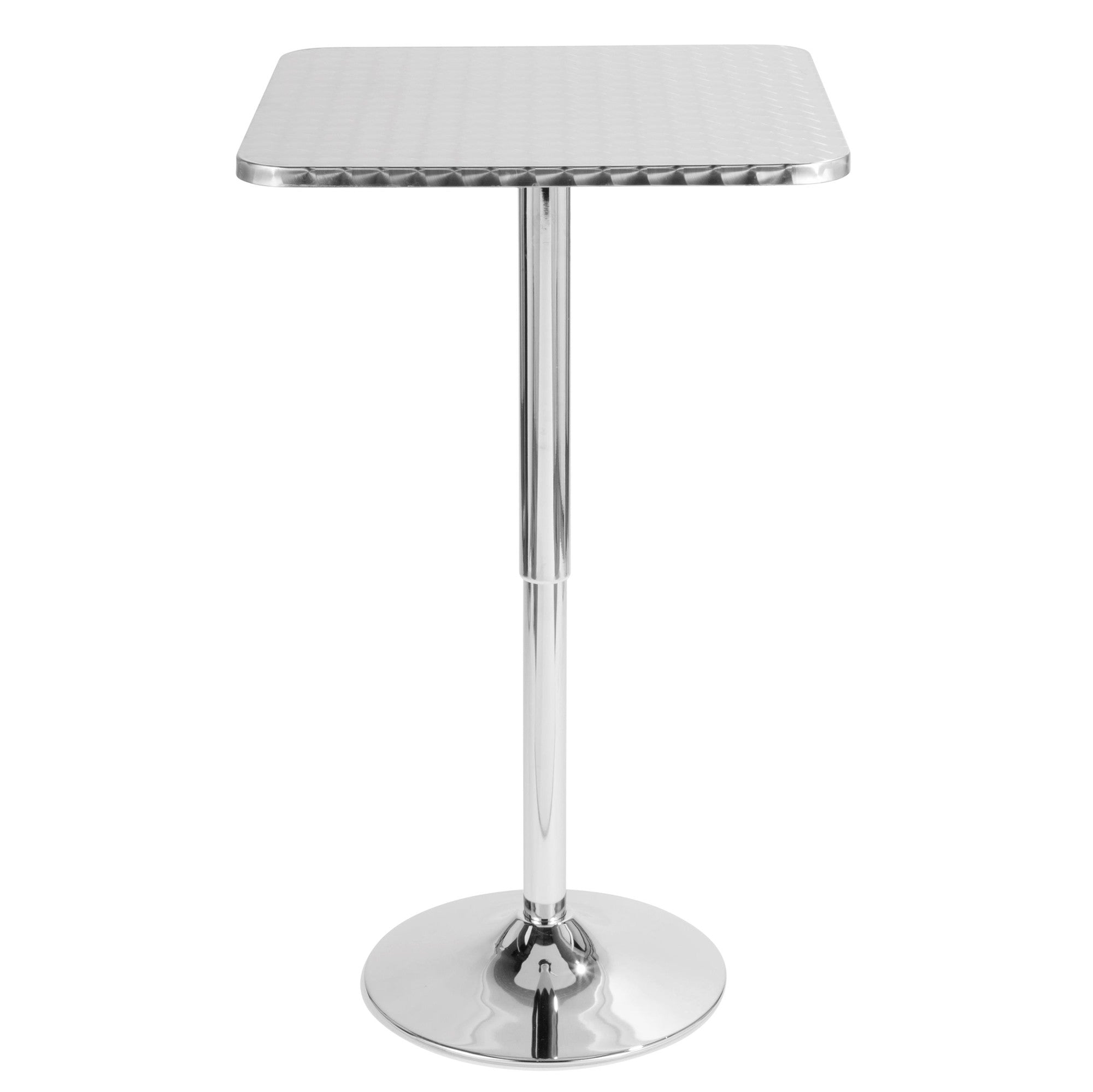 Bistro Square Bar Table - Silver Metal