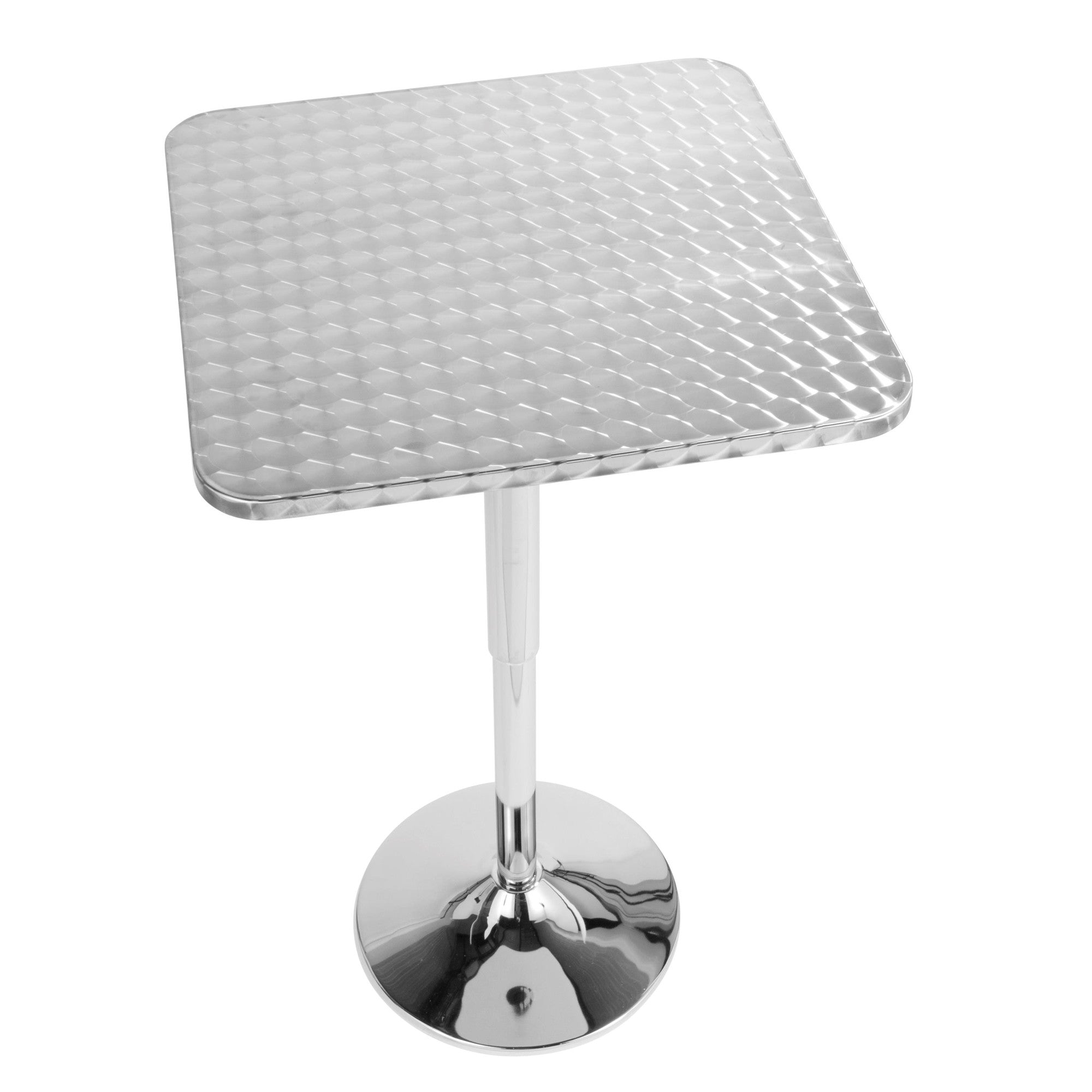Bistro Square Bar Table - Silver Metal