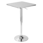 Bistro Square Bar Table - Silver Metal
