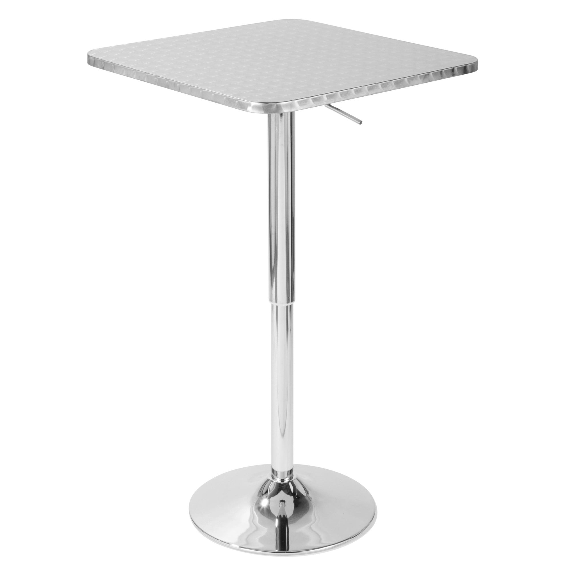 Bistro Square Bar Table - Silver Metal