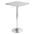 Bistro Square Bar Table - Silver Metal