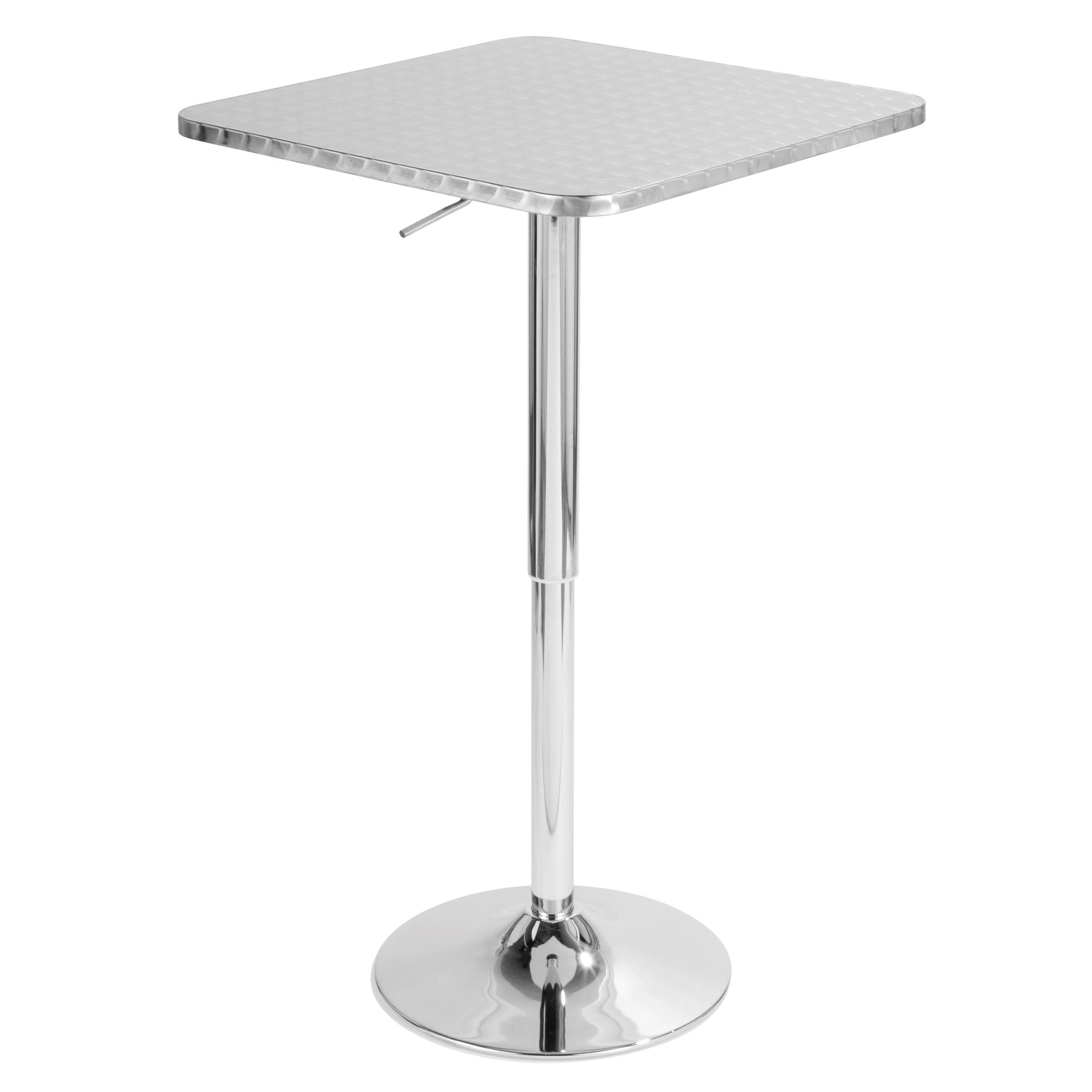 Bistro Square Bar Table - Silver Metal