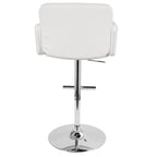Stout Adjustable Barstool - Chrome, White PU