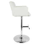 Stout Adjustable Barstool - Chrome, White PU