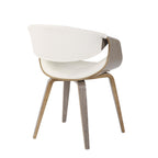 Symphony Chair - Light Grey Wood, White PU