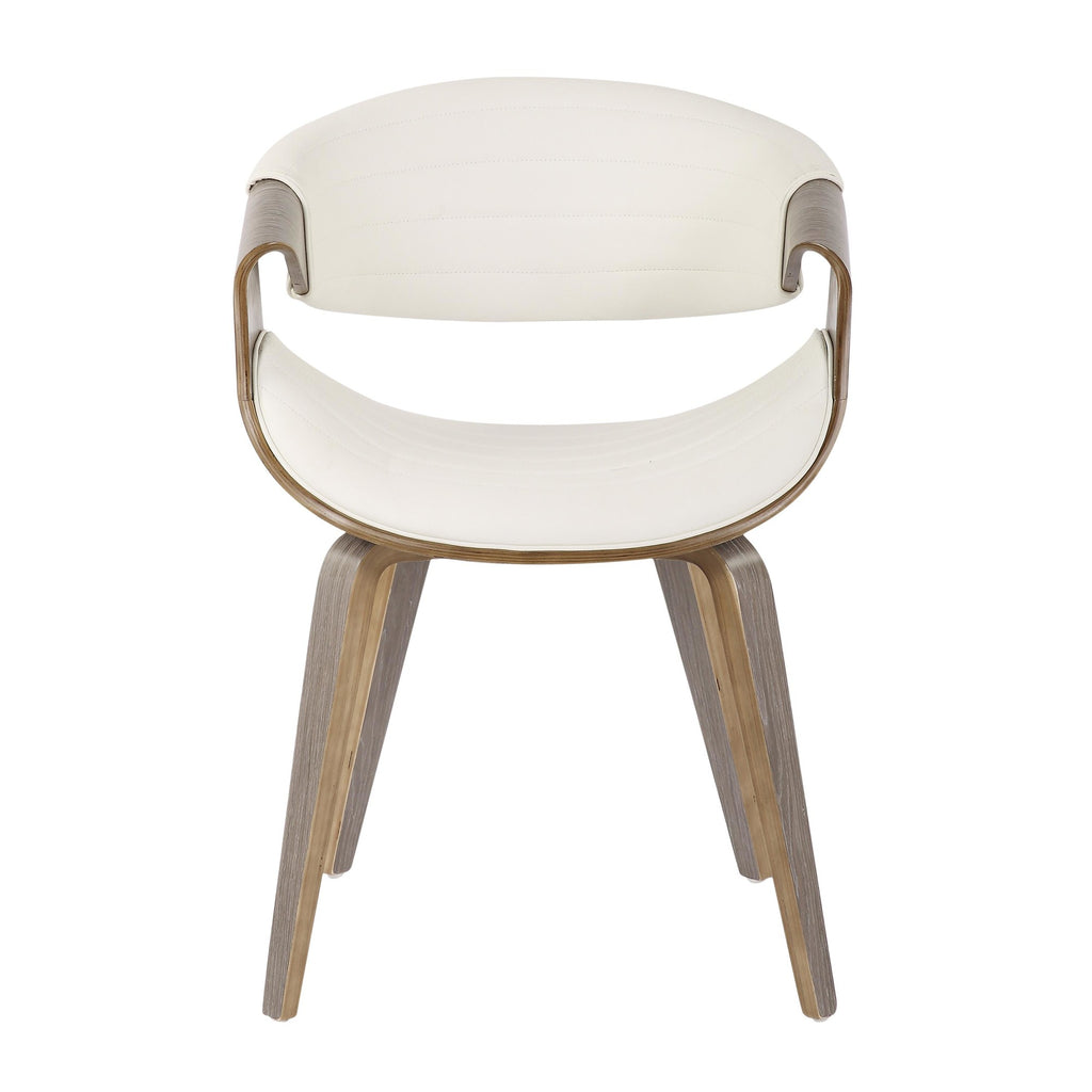 Symphony Chair - Light Grey Wood, White PU