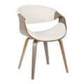 Symphony Chair - Light Grey Wood, White PU