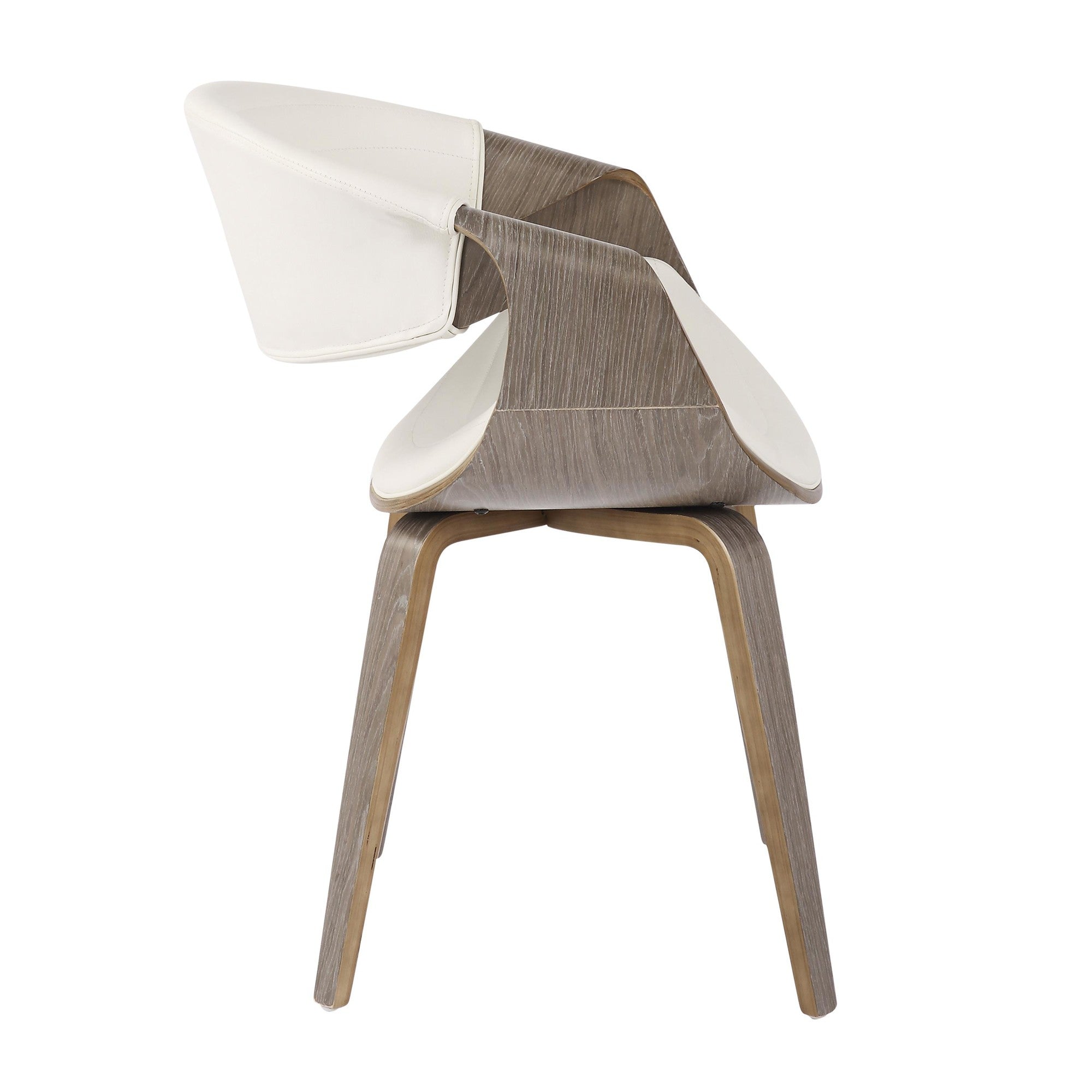 Symphony Chair - Light Grey Wood, White PU