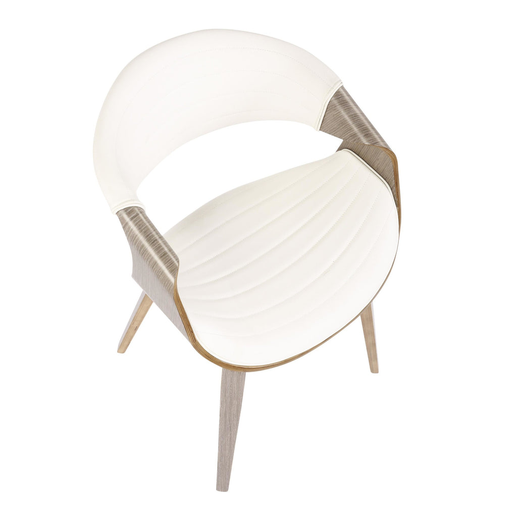 Symphony Chair - Light Grey Wood, White PU