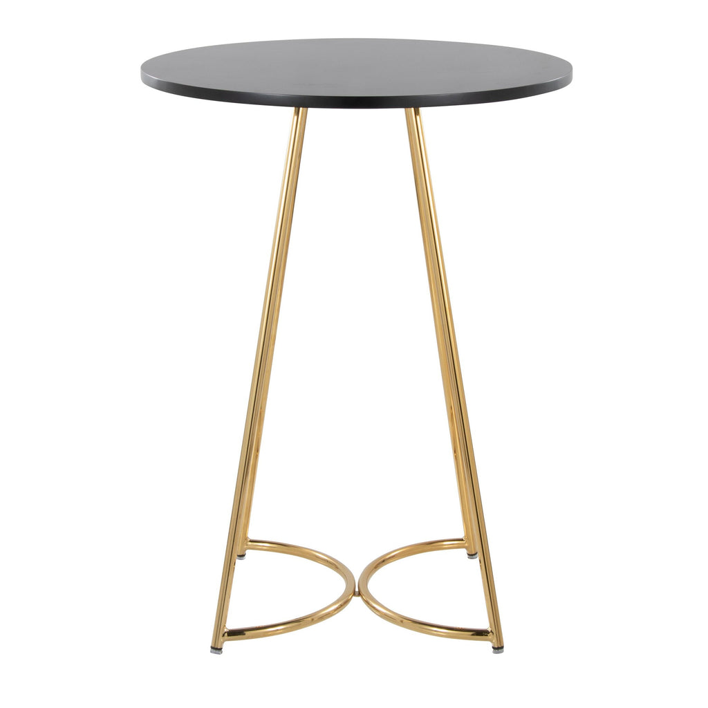 Cece Counter Table - Gold Metal, Black Mdf