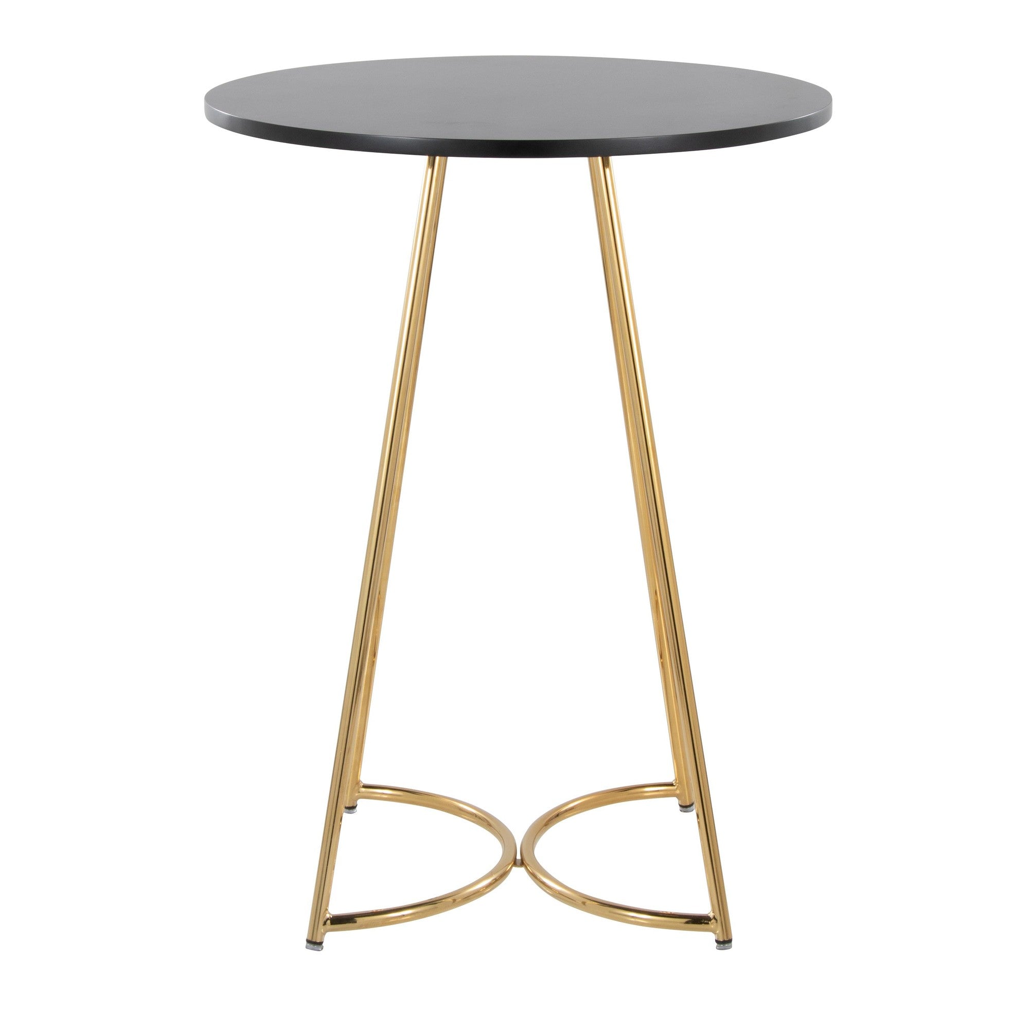 Cece Counter Table - Gold Metal, Black Mdf