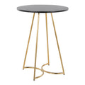 Cece Counter Table - Gold Metal, Black Mdf