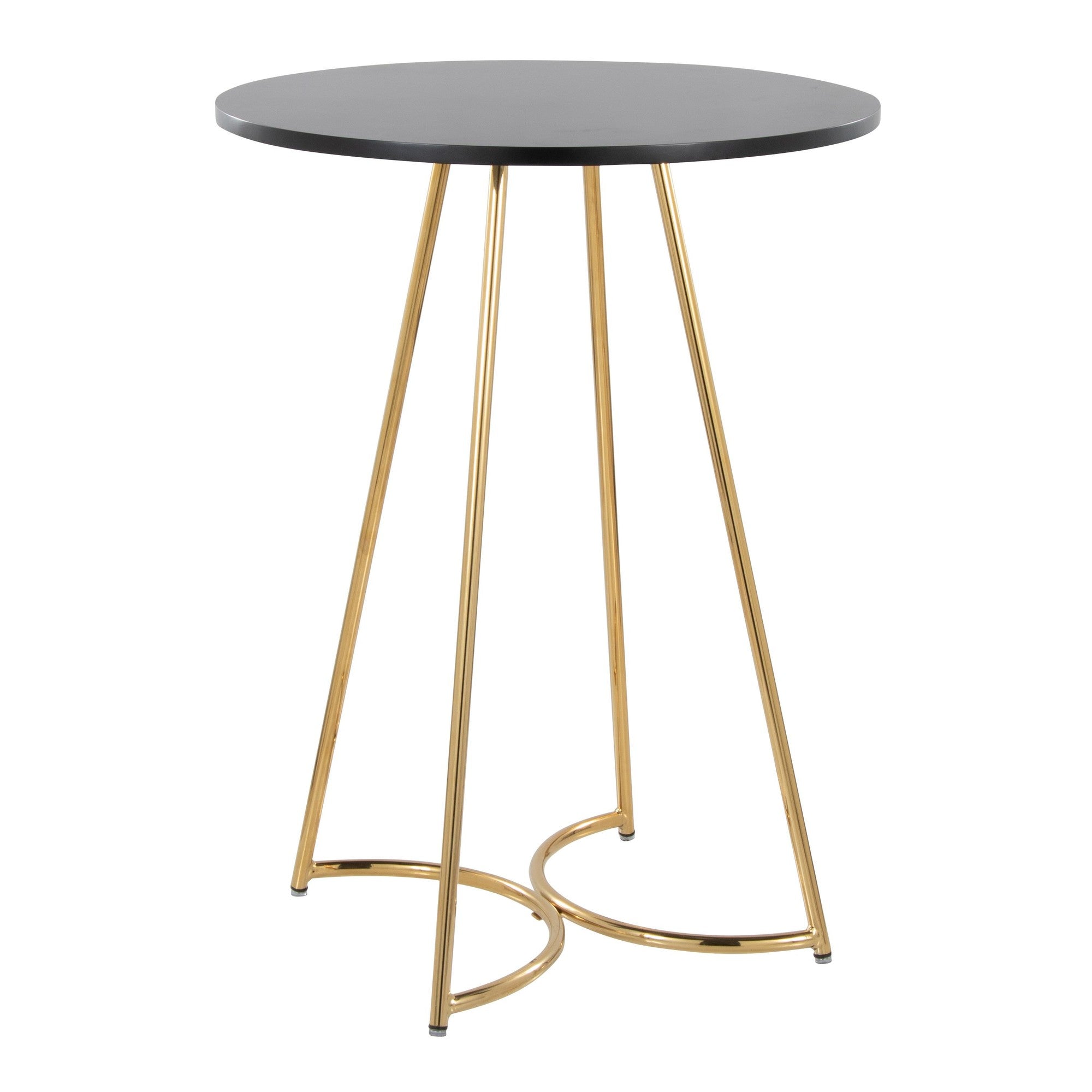 Cece Counter Table - Gold Metal, Black Mdf