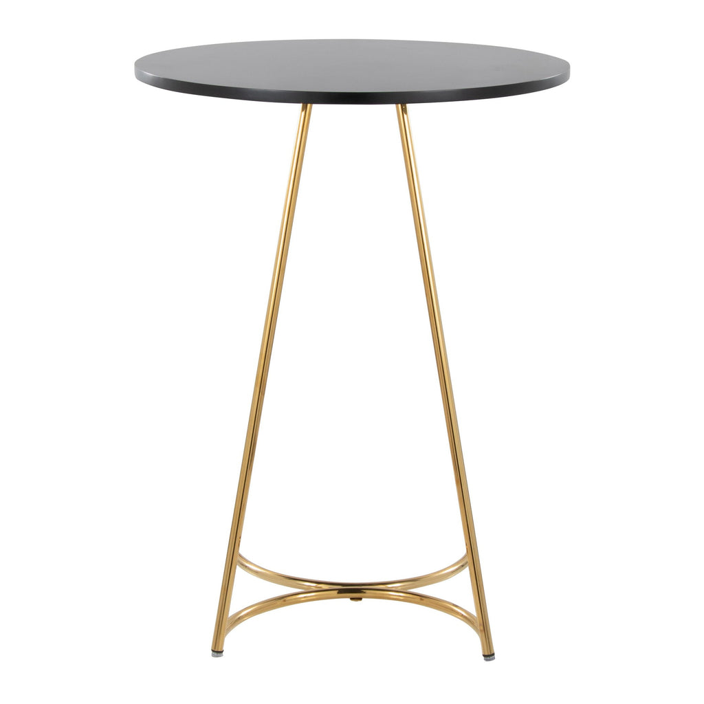 Cece Counter Table - Gold Metal, Black Mdf