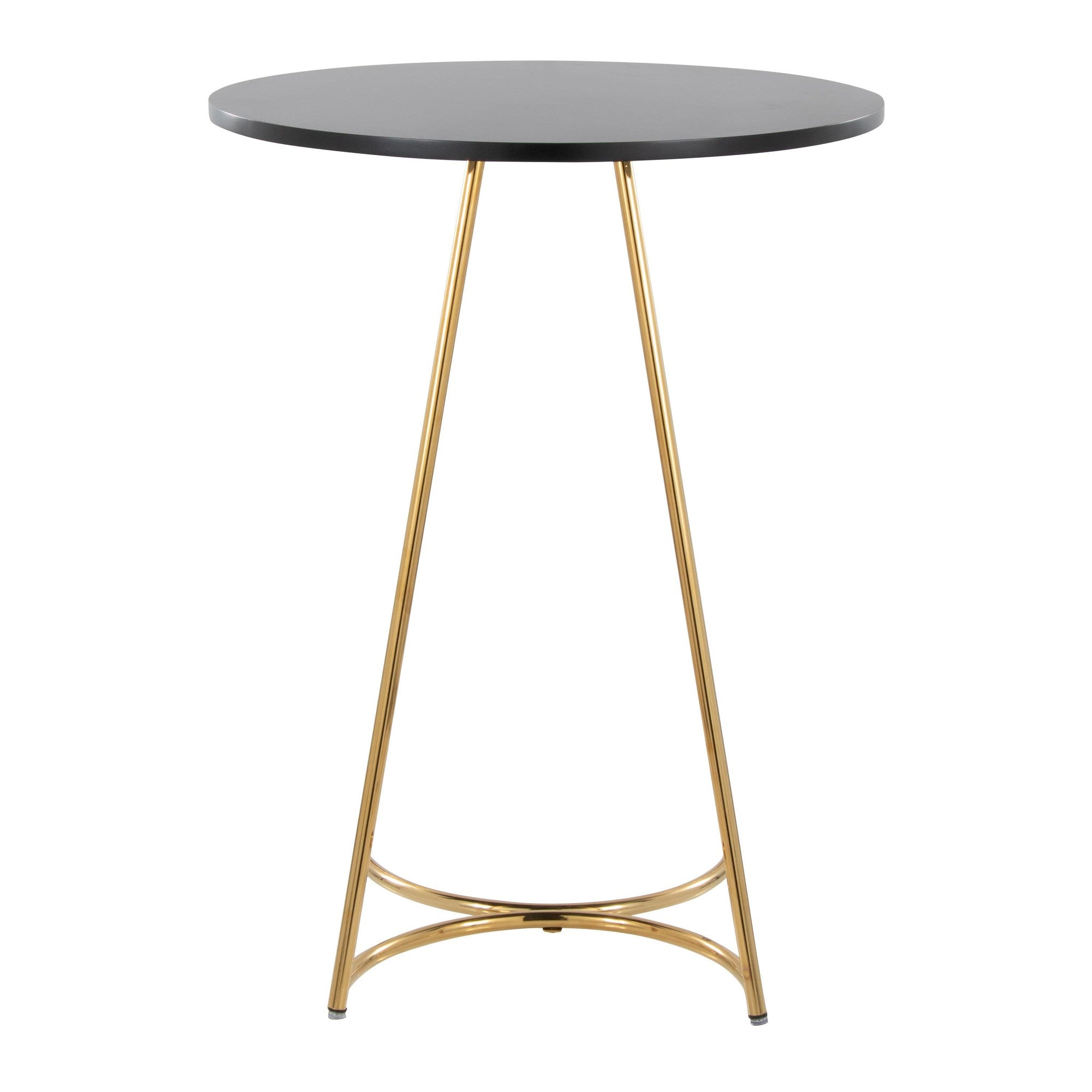Cece Counter Table - Gold Metal, Black Mdf