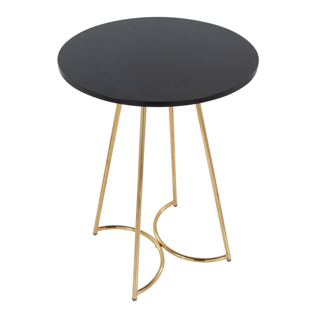 Cece Counter Table - Gold Metal, Black Mdf