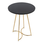 Cece Counter Table - Gold Metal, Black Mdf