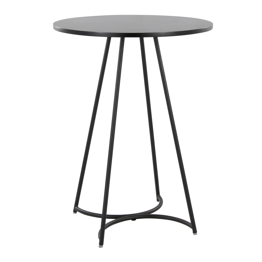 Cece Counter Table - Black Metal, Black Mdf