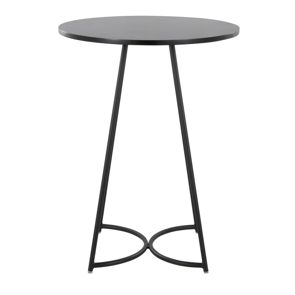 Cece Counter Table - Black Metal, Black Mdf