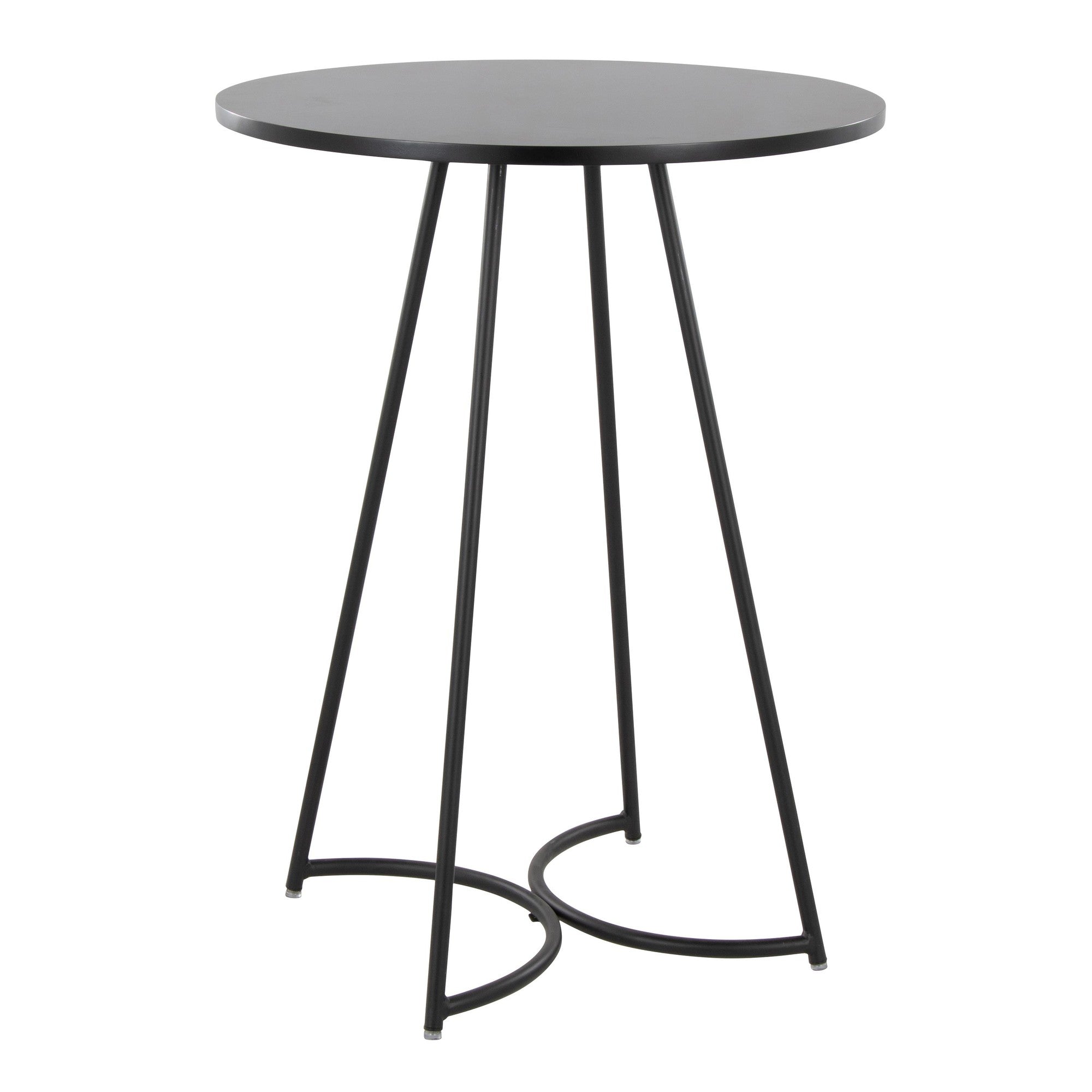 Cece Counter Table - Black Metal, Black Mdf