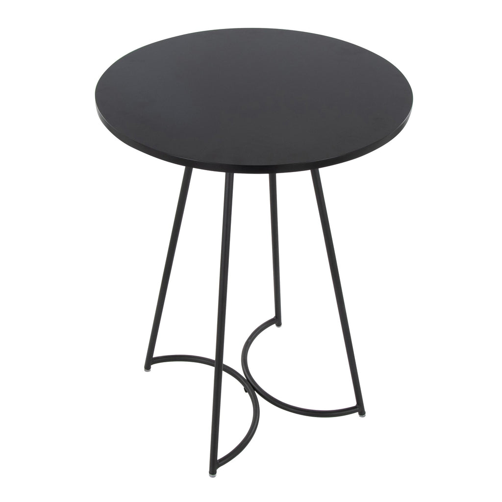 Cece Counter Table - Black Metal, Black Mdf