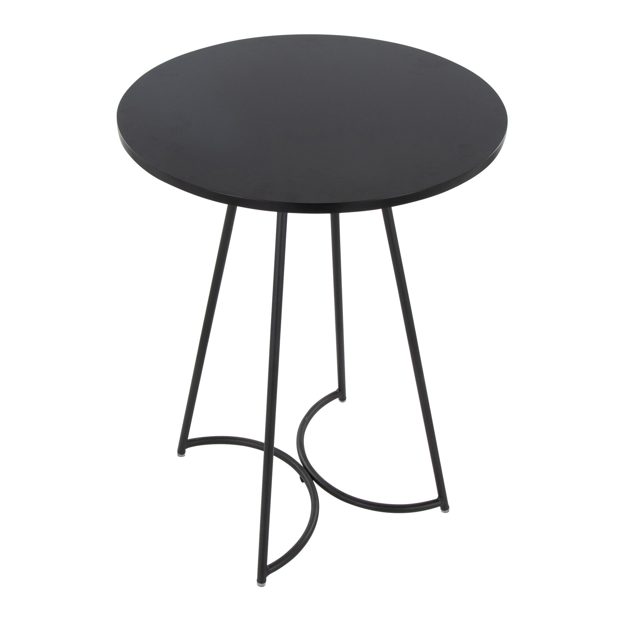 Cece Counter Table - Black Metal, Black Mdf