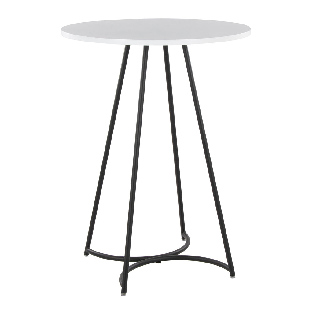 Cece Counter Table - Black Metal, White Mdf