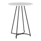Cece Counter Table - Black Metal, White Mdf