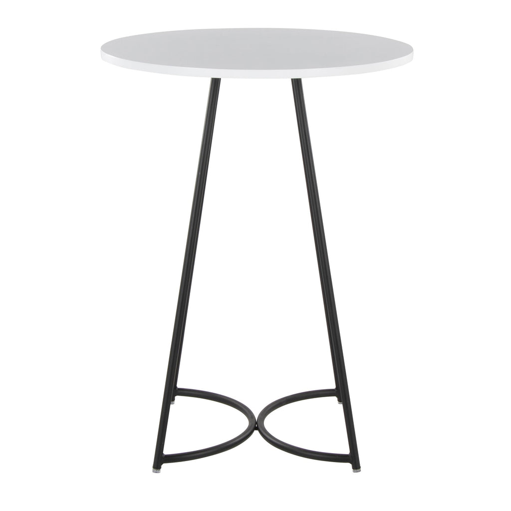 Cece Counter Table - Black Metal, White Mdf