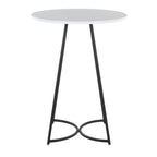 Cece Counter Table - Black Metal, White Mdf