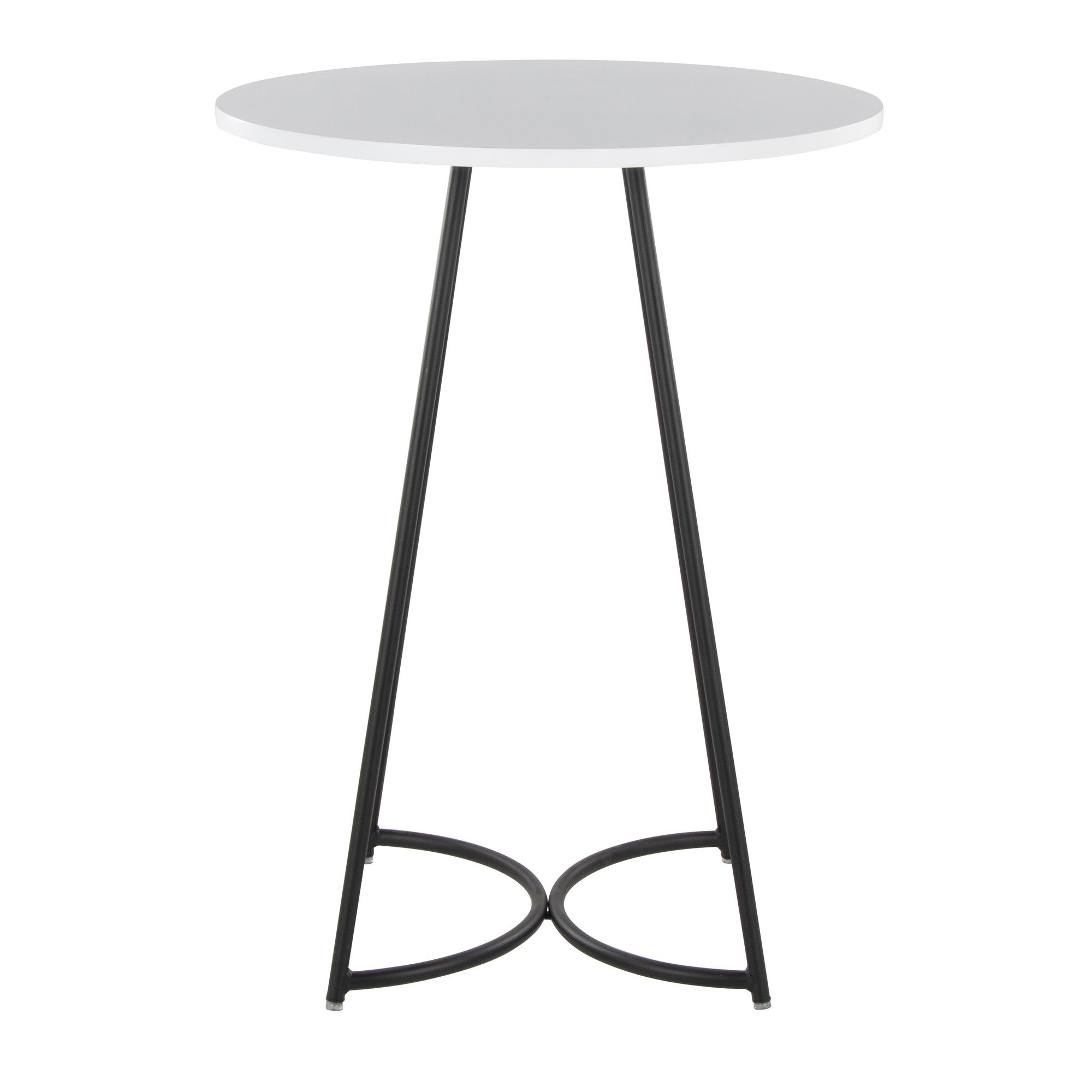 Cece Counter Table - Black Metal, White Mdf