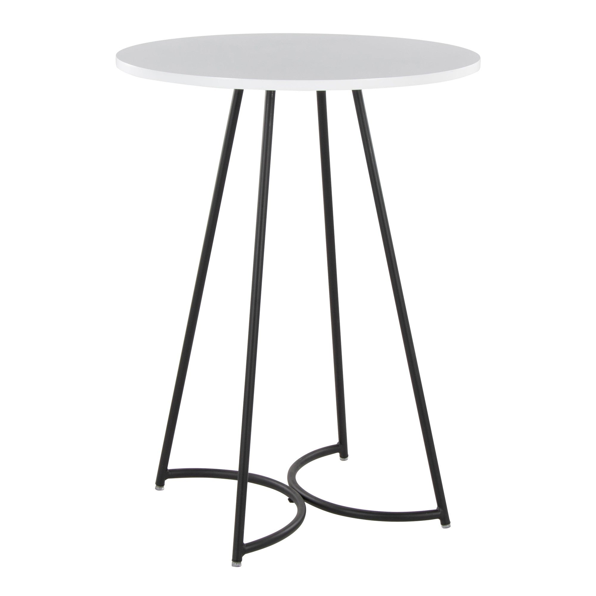 Cece Counter Table - Black Metal, White Mdf