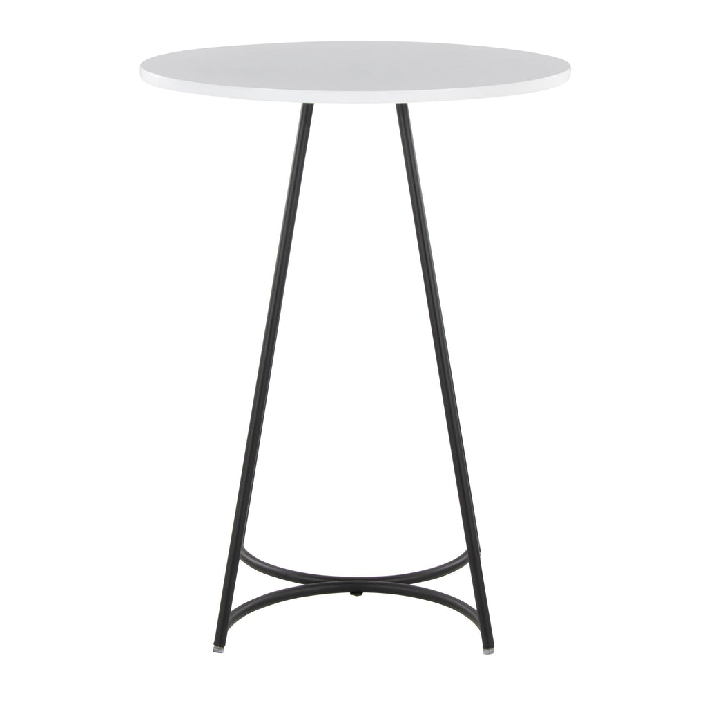 Cece Counter Table - Black Metal, White Mdf