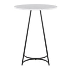 Cece Counter Table - Black Metal, White Mdf