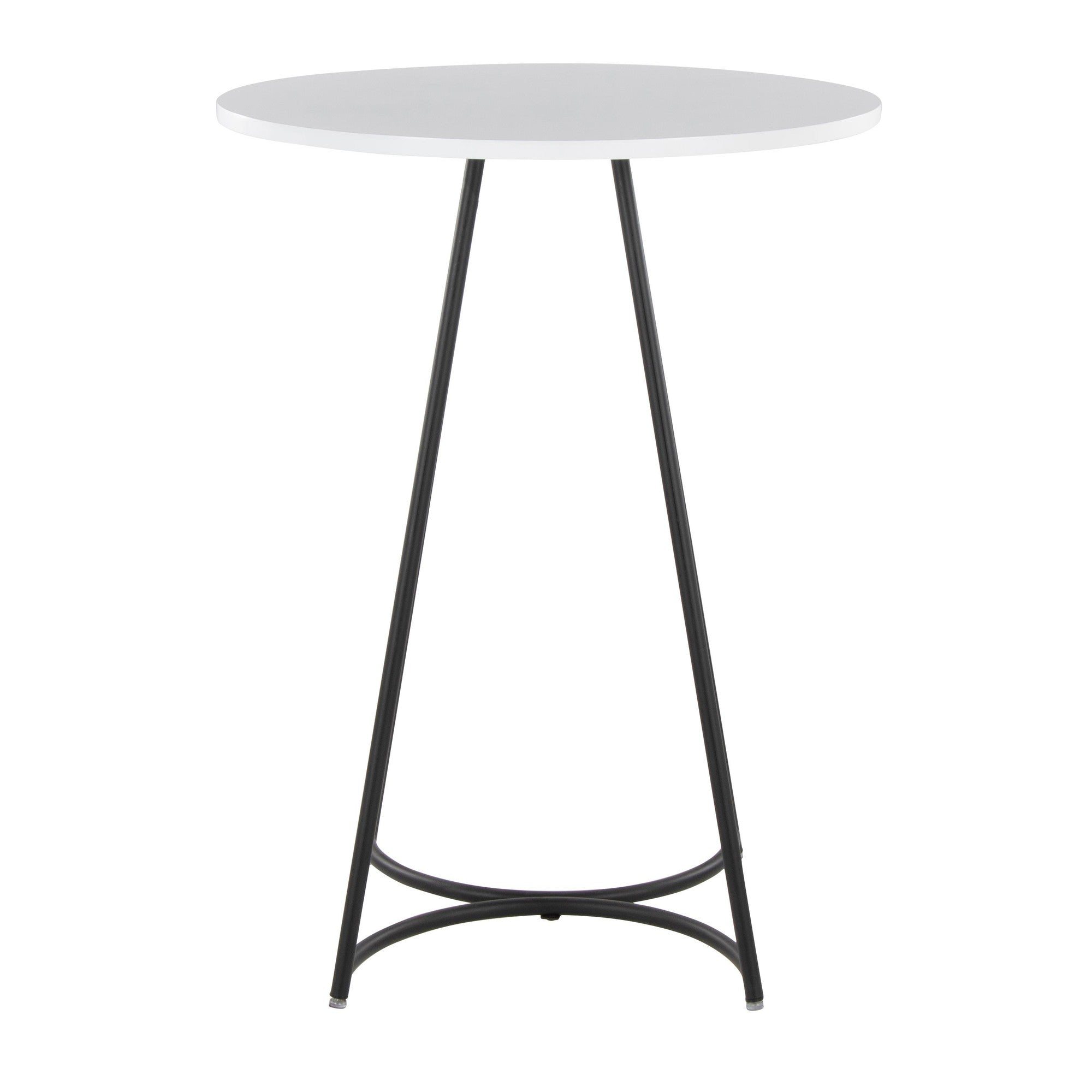 Cece Counter Table - Black Metal, White Mdf