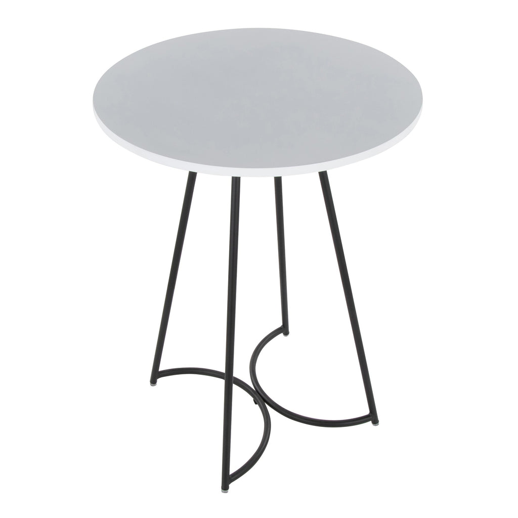 Cece Counter Table - Black Metal, White Mdf