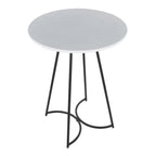Cece Counter Table - Black Metal, White Mdf