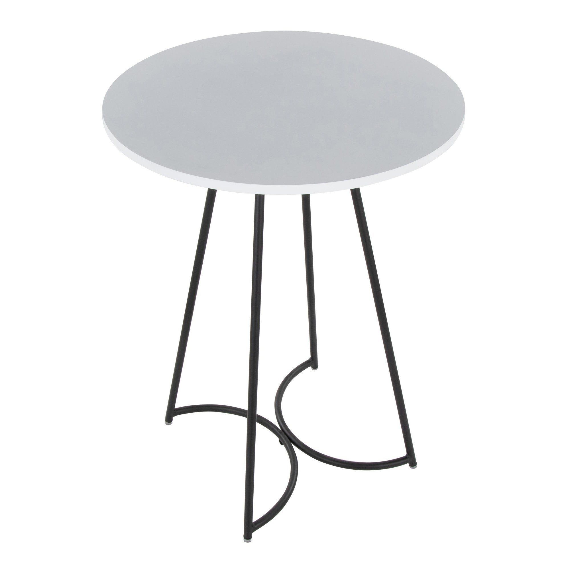 Cece Counter Table - Black Metal, White Mdf