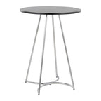 Cece Counter Table - Chrome Metal, Black Mdf