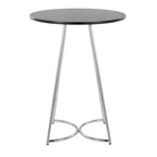 Cece Counter Table - Chrome Metal, Black Mdf
