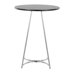 Cece Counter Table - Chrome Metal, Black Mdf