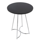 Cece Counter Table - Chrome Metal, Black Mdf