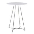 Cece Counter Table - Chrome Metal, White Mdf