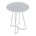 Cece Counter Table - Chrome Metal, White Mdf