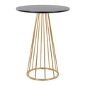 Canary Counter Table - Gold Metal, Black Mdf