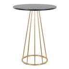 Canary Counter Table - Gold Metal, Black Mdf