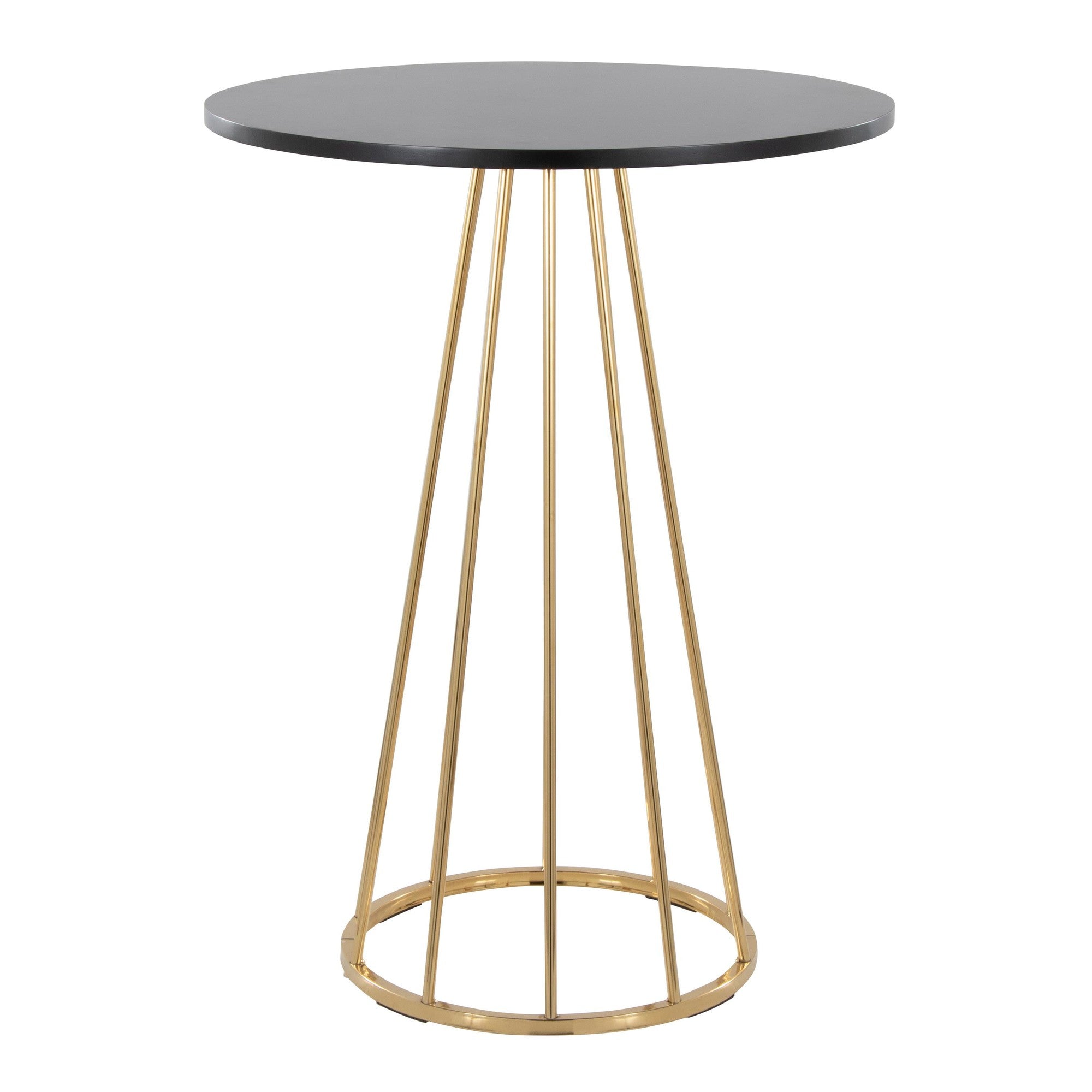 Canary Counter Table - Gold Metal, Black Mdf